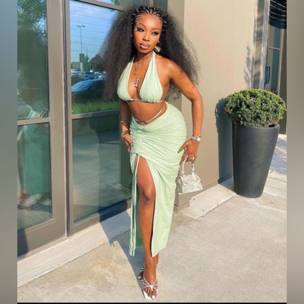 House of cb Calypso & solitaire sage top and skirt set